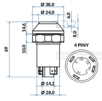 przycisk, włącznik świateł roboczych Massey Ferguson 3052548M91