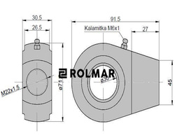 Ucho siłownika łożysko GE-30 KT2*50 (UE2. 50)