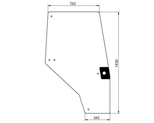 szyba do ciągnika Case - drzwi prawe 144969A1 (1489)