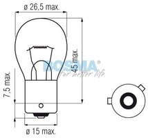 żarówka 12V 21W PY21W BAU15s AMBER BOSMA