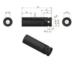 Nasadka udarowa sześciokątna długa 1/2" 15 mm Waryński