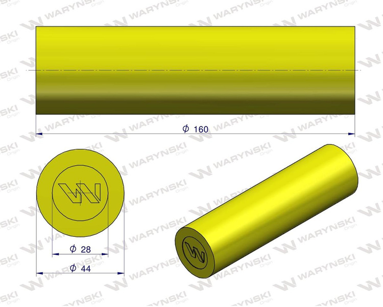 Amortyzator poliuretanowy walec 44x160 WARYŃSKI