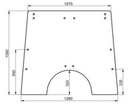 szyba do ciągnika John Deere - przednia AL71287 (1378)