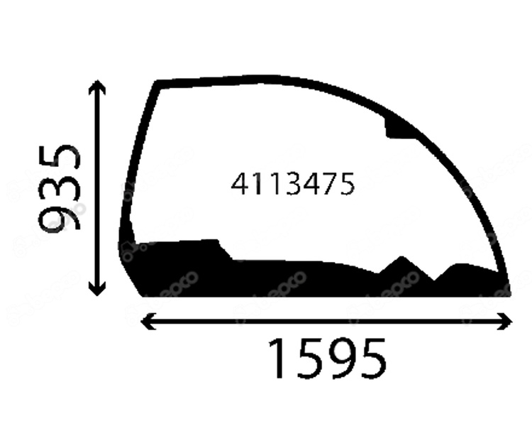 szyba ładowarka teleskopowa Claas - boczna prawa 0013007690 (3504)
