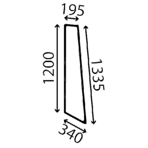 szyba JCB - narożna lewa 332/A1058
