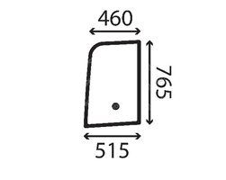 szyba Bobcat, Doosan - drzwi górna 7229944, 7261154 (3329)