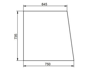 szyba do ciągnika Fendt - boczna lewa bezbarwna 275500210200 (1624)