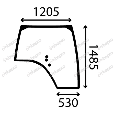 szyba Case, New Holland - boczna prawa 242536A5, 87417671, 87773671 (4061)