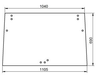 szyba do ciągnika John Deere - przednia ER047354 (1310)