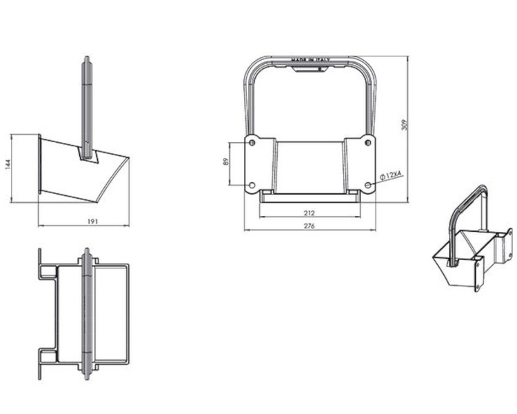 Klin pod koło przyczepy zółty PVC 387mm Lokhen