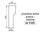 szyba New Holland T 3010 3020 3030 3040 - przednia dolna prawa zielona (1123)