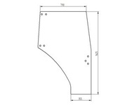 szyba do ciągnika Kubota - drzwi prawe TD17070670 (3140)