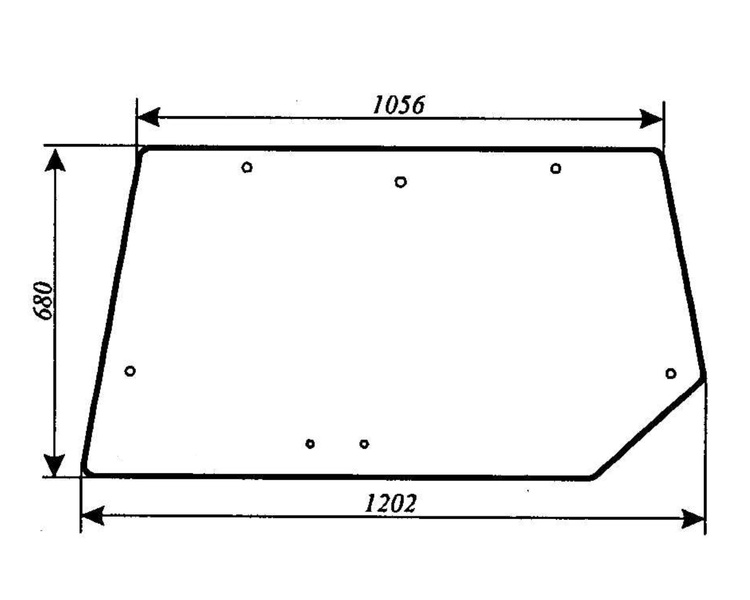 szyba do ciągnika URSUS 6014 kabina Sokółka - tylna (739)
