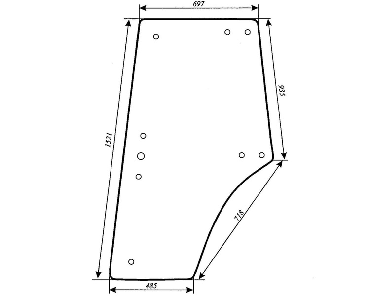 szyba do ciągnika Zetor - drzwi 10368056 (596)