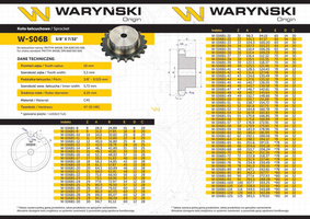 Koło zębate hartowane z kołnierzem 06B-1 (R1 3/8) Z-10 Waryński