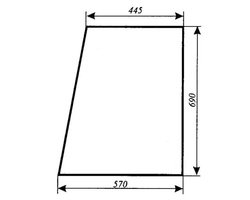 szyba do ciągnika C-330, C-360 kabina Ciechocin - drzwi góra (lewa, prawa) (369)