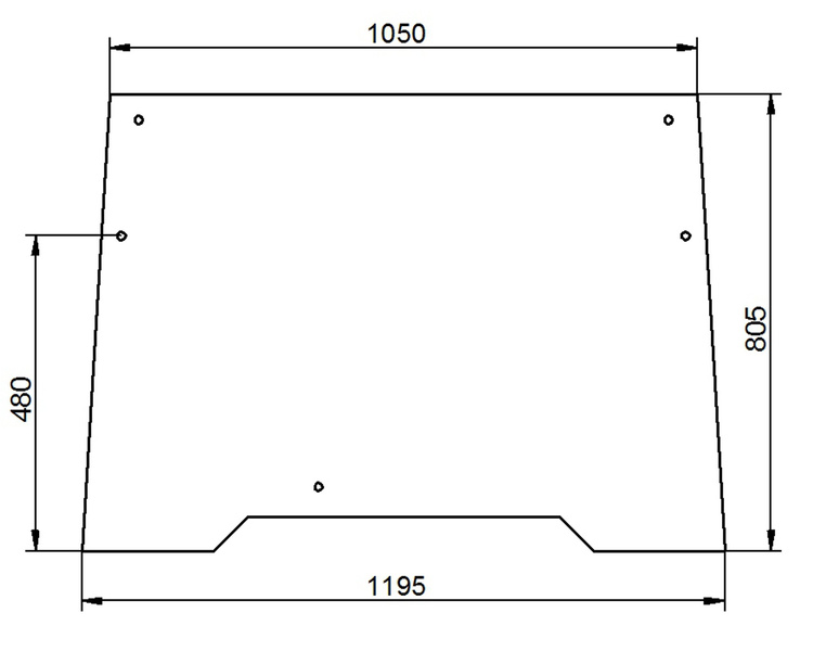 szyba do ciągnika Case - przednia 1328449C1 (1628)