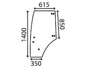 szyba do ciągnika Fendt - drzwi lewe 210812030040 (2887)
