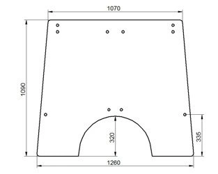 szyba do ciągnika John Deere kabina - przednia L59466 (2184)