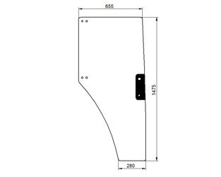 szyba do ciągnika John Deere - drzwi prawe ER047313 (1309)