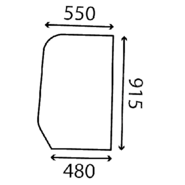 szyba Kubota - boczna tylna prawa RG138-46320 (2971)