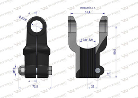 Widłak wału skręcany na śrubę 1 3/8 Z21 - 23.8X61.3  Seria 2R Waryński [WR217212]