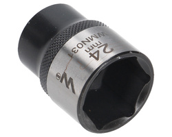 Nasadka sześciokątna 1/2" 24 mm CrV50BV30 DIN 3124 Waryński