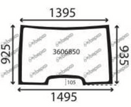 szyba przednia Claas Renault Ares, Atles 6005028929 (1153)