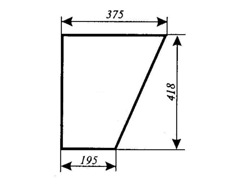 szyba do ciągnika C-330, C-360 kabina Ciechocin - drzwi dół (lewa, prawa) (370)