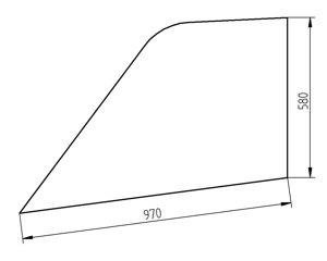 szyba ładowarka teleskopowa Manitou - drzwi górna lewa 549690 (2625)