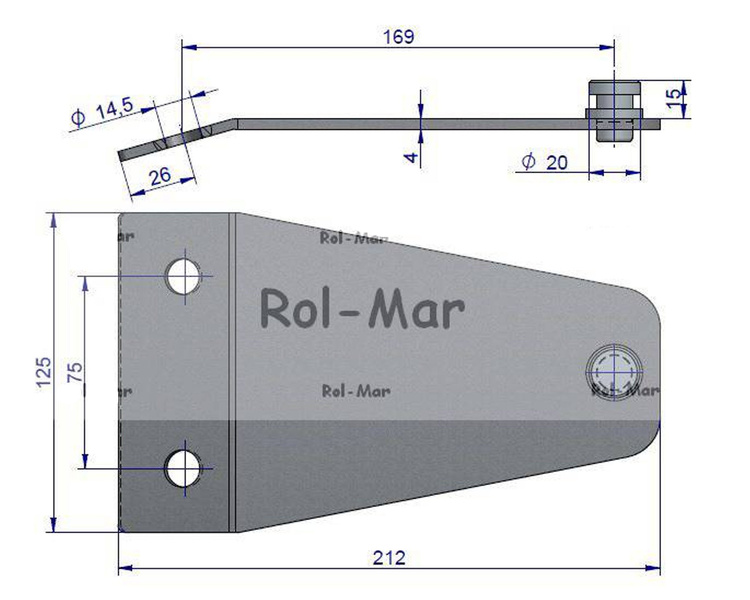 Trzymak noża kosiarka rotacyjna Krone PZ-0243 Waryński