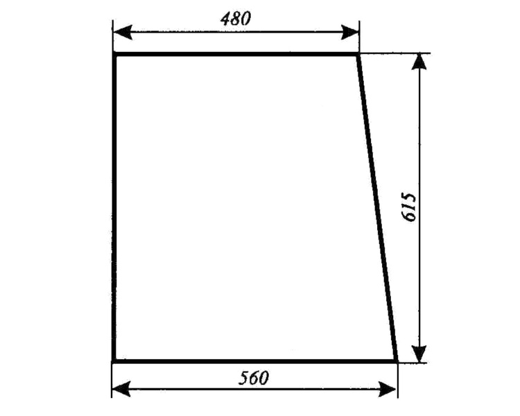 szyba do ciągnika MF-255 kabina Sokółka - boczna (lewa, prawa) (115)