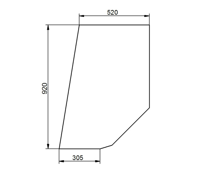 szyba do ciągnika Deutz-Fahr - drzwi górna 520500 (2367)