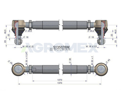 Drążek kierowniczy 1370mm 5135076 WARYŃSKI