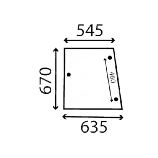 szyba do ciągnika Case - boczna 1332697C1 (4778)