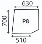 szyba do ciągnika John Deere - drzwi górna lewa AL29671 (4995)