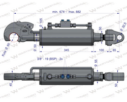 Łącznik Hydrauliczny KAT-3 FI32 Waryński