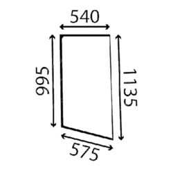 szyba JCB - boczna lewa 827/80374 (3903)