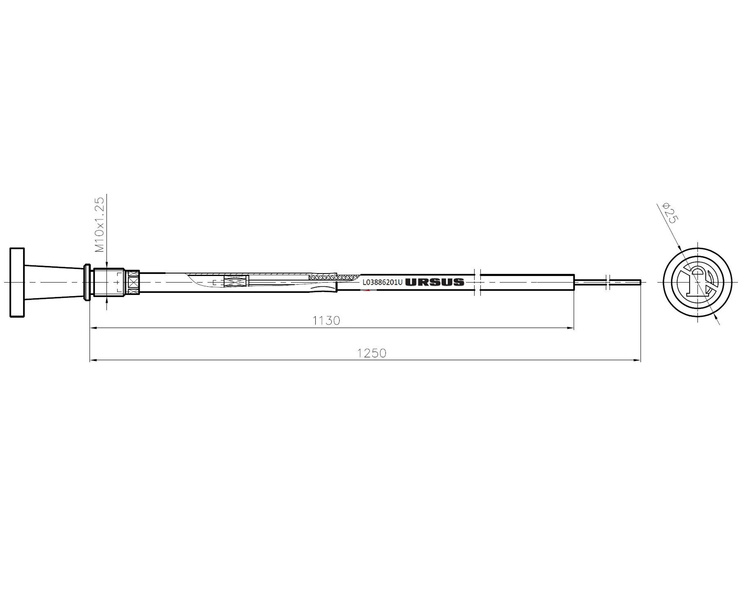 Linka - Gaszenie silnika L-1250mm C-360 3P ORYGINAŁ URSUS