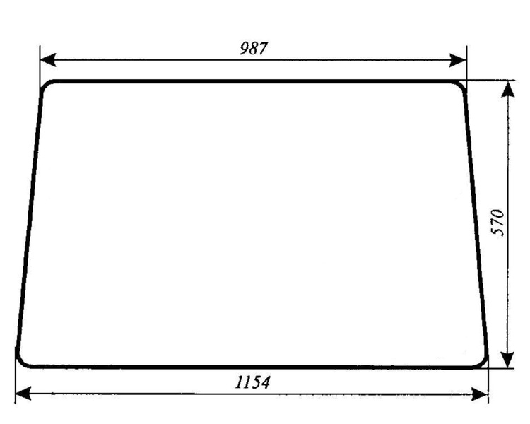 szyba do ciągnika Massey Ferguson 550 560 565 575 590 592 595 - drzwi góra (lewa, prawa) (877)