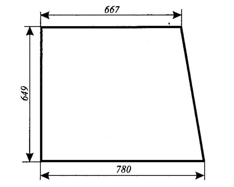 szyba do ciągnika Massey Ferguson serie 2000 - boczna prawa stała (883) 3380127M1