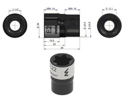 Nasadka star 1/2" E22 Waryński