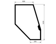 szyba do ciągnika Deutz-Fahr - drzwi prawe zielona 04386536 (1564)