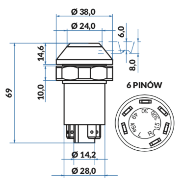 przycisk, włącznik rozdrabniacza Deutz-Fahr 01145158