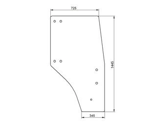 szyba do ciągnika Kubota - drzwi prawe 3G71070670 (1717)