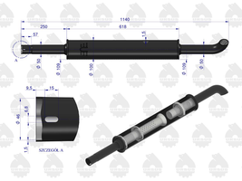 tłumik okrągły emaliowany Ursus C-360 1140mm Oryginał 42102070