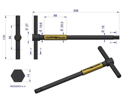 Klucz T ze spinnerem HEX 14 mm Waryński