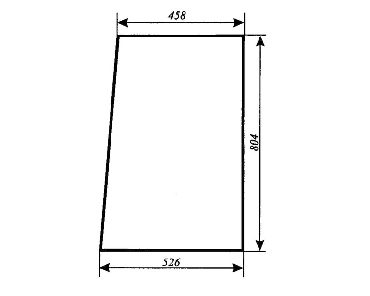 szyba do ciągnika T25 kabina POM Zamość - drzwi górna (lewa, prawa) (339)