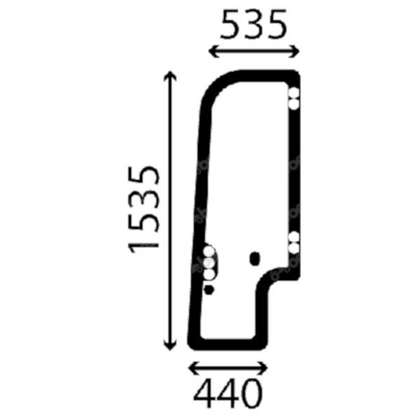 szyba Case, New Holland - drzwi lewe z nadrukiem 87647289 (2898)