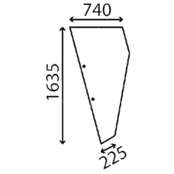 szyba kombajn New Holland - boczna lewa 80425386 (4865)